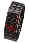 Thời trang hợp thời trang Nhật Bản sắt Samurai LED kim loại cổ tay Watch Lava LED Ví Mens