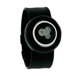 Alarm silicone wristband xem XL 43mm Đen Jelly Digital Quartz Xem