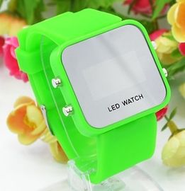 Thời trang silicone wristband Xem Digital Led Gương Đồng hồ mặt Kẹo