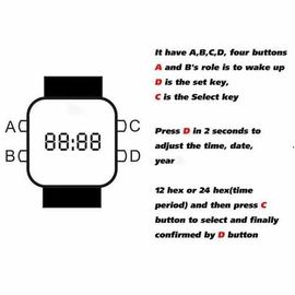 LED Silicone dây đeo cổ tay xem Black Classic Casual thể thao Phong cách Silicone nhạc