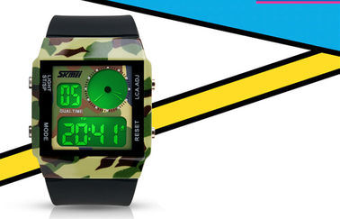Unisex Time đúp Analog Digital Xem Dual Time Với 5 màu sắc Backlights