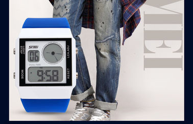Unisex Time đúp Analog Digital Xem Dual Time Với 5 màu sắc Backlights
