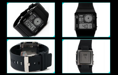 Unisex Time đúp Analog Digital Xem Dual Time Với 5 màu sắc Backlights