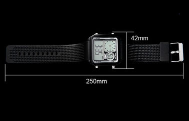 EL Backlight PU băng LCD Analogue Watch, báo thức kỹ thuật số Đồng hồ đeo tay