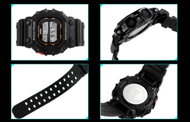 Skmei Quảng trường thể thao kỹ thuật số Xem EL Backlight Mens Buckle Đồng hồ