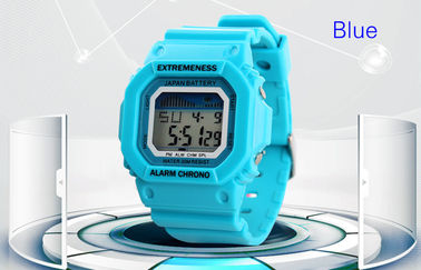 Ladies Elegant trắng kỹ thuật số Xem ABS Trường hợp 12/24 Đồng hồ đeo tay hr