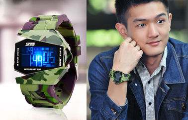 Máy đa chức năng kỹ thuật số Xem Unisex EL Backlight 3 ATM quân Đồng hồ đeo tay