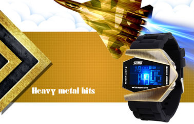 Máy đa chức năng kỹ thuật số Xem Unisex EL Backlight 3 ATM quân Đồng hồ đeo tay