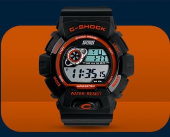 5 máy ATM đa chức năng kỹ thuật số Xem Chống nước, màn hình LCD cổ tay Watch