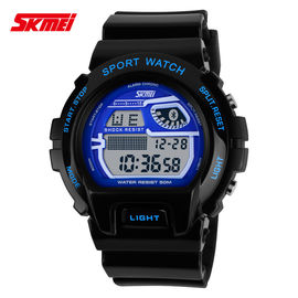 LCD đa chức năng kỹ thuật số cổ tay Watch Với PU Strap Nickel miễn phí
