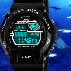 LCD đa chức năng kỹ thuật số cổ tay Watch Với PU Strap Nickel miễn phí