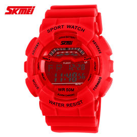 Unisex đa chức năng kỹ thuật số Đồng hồ EL Backlight Stopwatch PU Strap