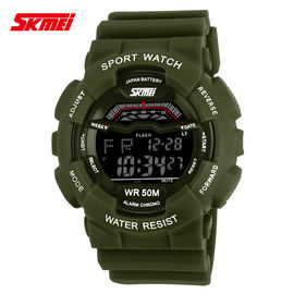 Unisex đa chức năng kỹ thuật số Đồng hồ EL Backlight Stopwatch PU Strap