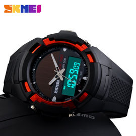 Dual Time Solar Power Outdoor Sport Digital Quartz sốc Đồng hồ