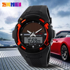 Dual Time Solar Power Outdoor Sport Digital Quartz sốc Đồng hồ