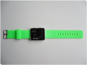 Màu xanh lá cây nhị phân LED Xem / Cao su Silicone dây đeo cổ tay Đồng hồ OEM
