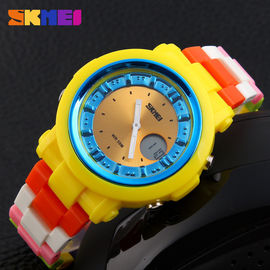 Nhật Phong trào Pin kỹ thuật số cổ tay Watch Colorful PU Leather Strap