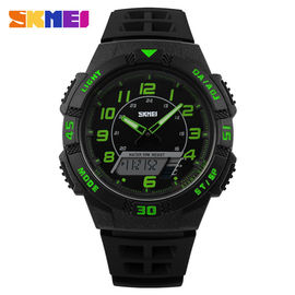 Mềm PU băng Analog Digital Xem 5ATM Xanh Đối Unisex ngoài trời