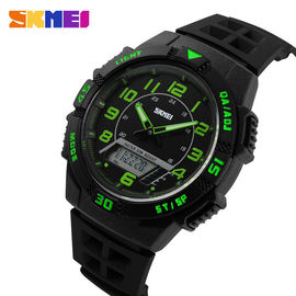 Mềm PU băng Analog Digital Xem 5ATM Xanh Đối Unisex ngoài trời
