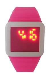 Kid Quảng trường LED kỹ thuật số cổ tay Watch Silicone Bands AM PM Xem Đối với quà tặng