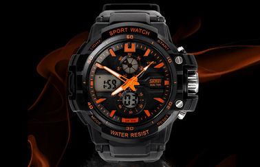 OEM Man Dual Time Zone Analog Digital cổ tay Watch Với Chime hàng giờ