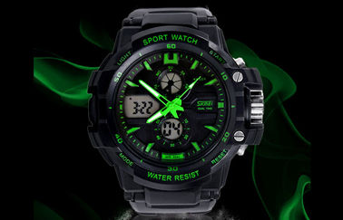 OEM Man Dual Time Zone Analog Digital cổ tay Watch Với Chime hàng giờ