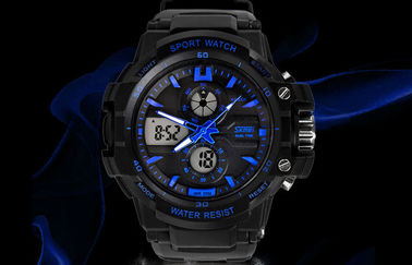 OEM Man Dual Time Zone Analog Digital cổ tay Watch Với Chime hàng giờ