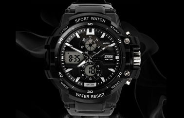 OEM Man Dual Time Zone Analog Digital cổ tay Watch Với Chime hàng giờ