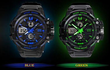 OEM Man Dual Time Zone Analog Digital cổ tay Watch Với Chime hàng giờ