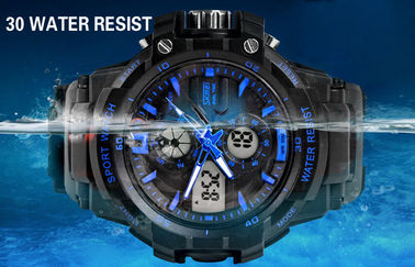 OEM Man Dual Time Zone Analog Digital cổ tay Watch Với Chime hàng giờ