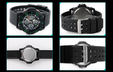 Giải trí Unisex EL Backlight 5 ATM Analog Digital cổ tay Watch Với Rotating Bezel