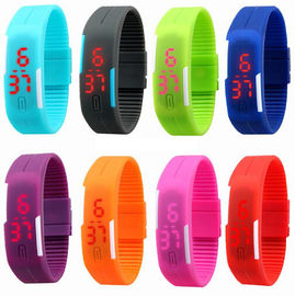Màn hình cảm ứng Silicone LED kỹ thuật số cổ tay Watch, Red Light Led Digital cổ tay Watch