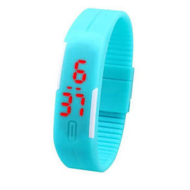 Mens / Womens PU băng LED kỹ thuật số cổ tay Watch Red Light Thể thao kỹ thuật số