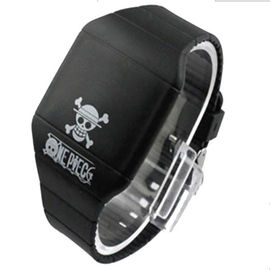 Đen Cao su nam LED thể thao kỹ thuật số Xem Với Skull In Logo Đối với Halloween quà tặng