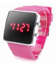 Unique hồng Silicone LED kỹ thuật số cổ tay Watch Đối với thanh thiếu nhi, LED Touch Watch