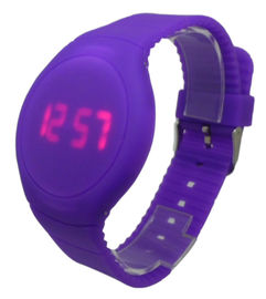 Tím Vòng Mặt LED kỹ thuật số cổ tay Watch Đối với phụ nữ có Logo Debossed