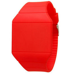 Ultra Thin Red Silicone LED Digital Watch, Quảng cáo Lady cổ tay Watch