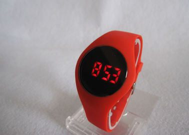 Red Trendy mát Silicone Màn hình cảm ứng kỹ thuật số Đồng hồ đeo tay dành cho phụ nữ