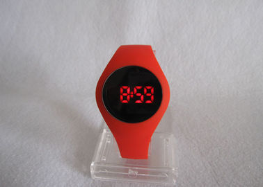 Red Trendy mát Silicone Màn hình cảm ứng kỹ thuật số Đồng hồ đeo tay dành cho phụ nữ