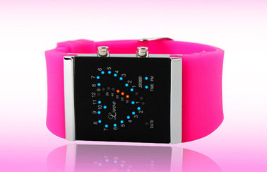 Cô gái LED kỹ thuật số cổ tay Watch, Blue Silicone Strap Đồng hồ điện tử