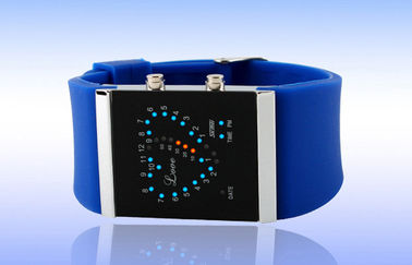 Cô gái LED kỹ thuật số cổ tay Watch, Blue Silicone Strap Đồng hồ điện tử