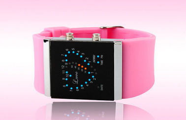 Cô gái LED kỹ thuật số cổ tay Watch, Blue Silicone Strap Đồng hồ điện tử