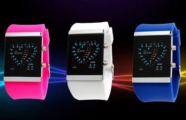 Cô gái LED kỹ thuật số cổ tay Watch, Blue Silicone Strap Đồng hồ điện tử