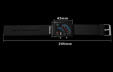 Đen 12/24 Giờ LED kỹ thuật số cổ tay Watch Alloy Trường hợp Đối với thiếu niên