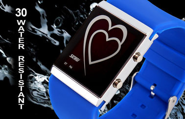 LED kỹ thuật số Đồng hồ đeo tay Tim Phong cách Couple EL Backlight Gương dõi