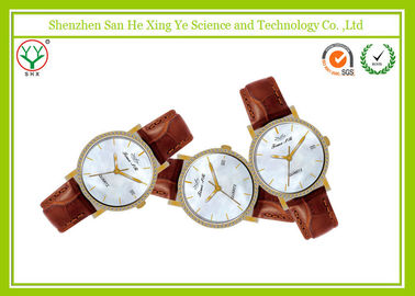 Kim cương sang trọng Jelly nam cổ tay Watch Nhật Bản Quartz Movt Với ​​Brown Strap