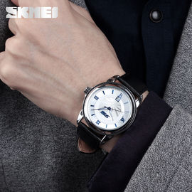 30M nước thời trang Resistant Genuine Leather Strap Men Strap Xem 5ATM Nhật Bản Movt