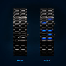 Tuỳ chỉnh kim loại nhạc Xem sắt Samurai xanh Led Bracelet Xem For Men