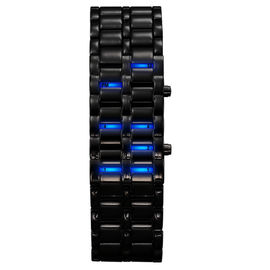 Tuỳ chỉnh kim loại nhạc Xem sắt Samurai xanh Led Bracelet Xem For Men
