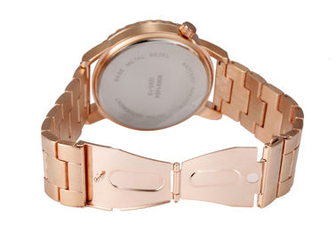 Vàng Digital Quartz hợp kim kim loại Dây đeo đồng hồ với báo hàng ngày / Chime hàng giờ